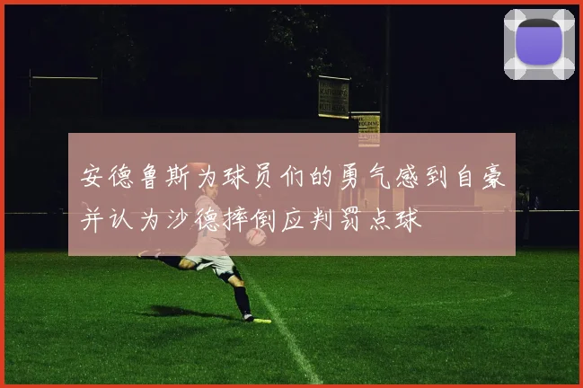 安德鲁斯为球员们的勇气感到自豪并认为沙德摔倒应判罚点球